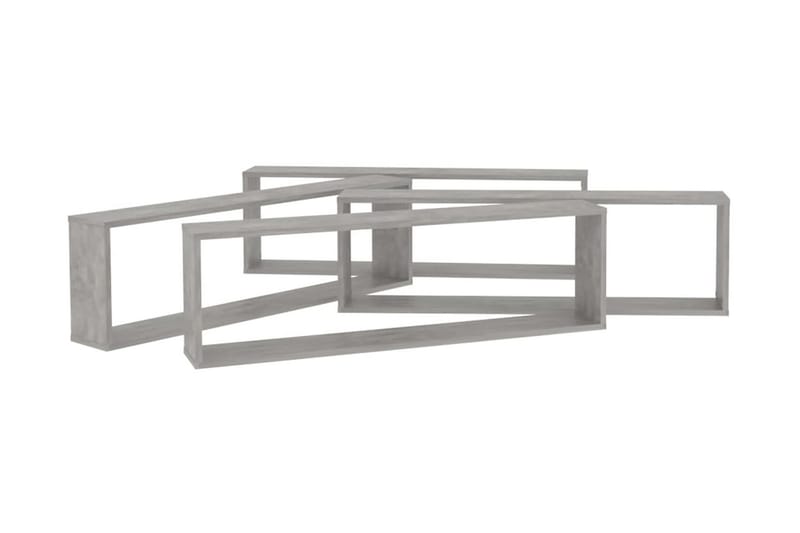 Vägghylla kubformad 4 st betonggrå 100x15x30 cm spånskiva - Betonggrå - Förvaring - Köksförvaring - Kökshylla