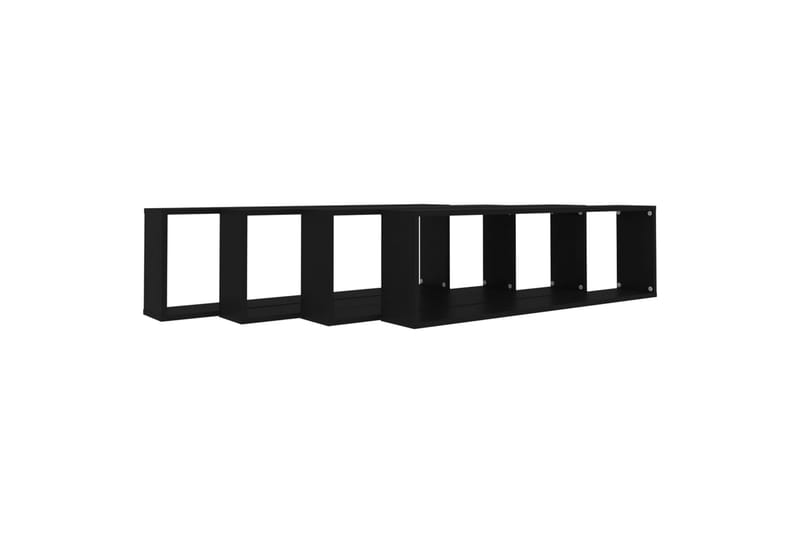 Vägghylla kubformad 4 st svart 100x15x30 cm spånskiva - Svart - Förvaring - Köksförvaring - Kökshylla