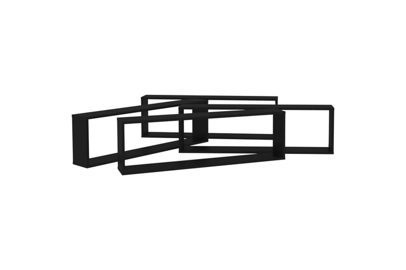 Vägghylla kubformad 4 st svart 100x15x30 cm spånskiva - Svart - Förvaring - Köksförvaring - Kökshylla