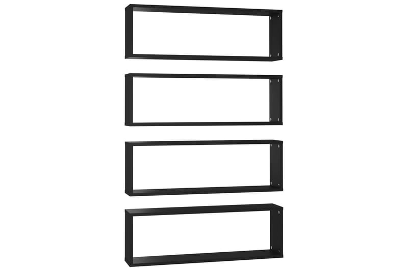 Vägghylla kubformad 4 st svart 80x15x26,5 cm spånskiva - Svart - Förvaring - Köksförvaring - Kökshylla