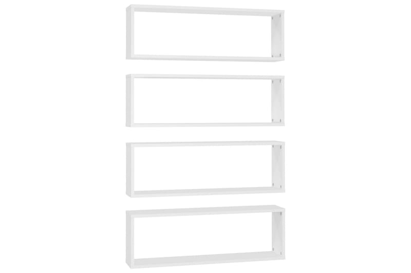 Vägghylla kubformad 4 st vit 80x15x26,5 cm spånskiva - Vit - Förvaring - Köksförvaring - Kökshylla