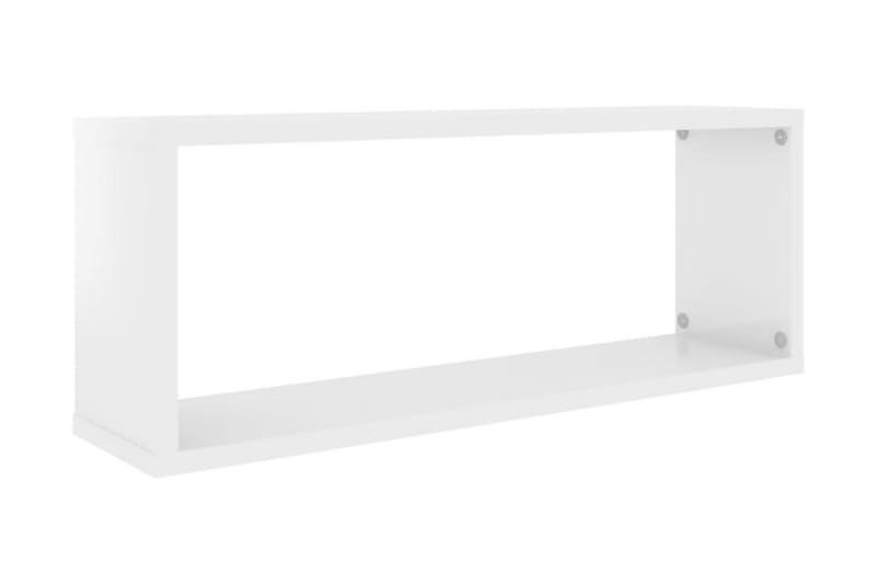 Vägghylla kubformad 4 st vit högglans 60x15x23 cm spånskiva - Vit högglans - Förvaring - Köksförvaring - Kökshylla
