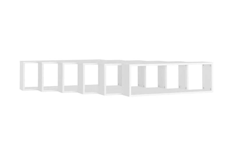 Vägghylla kubformad 6 st vit 80x15x26,5 cm spånskiva - Vit - Förvaring - Köksförvaring - Kökshylla