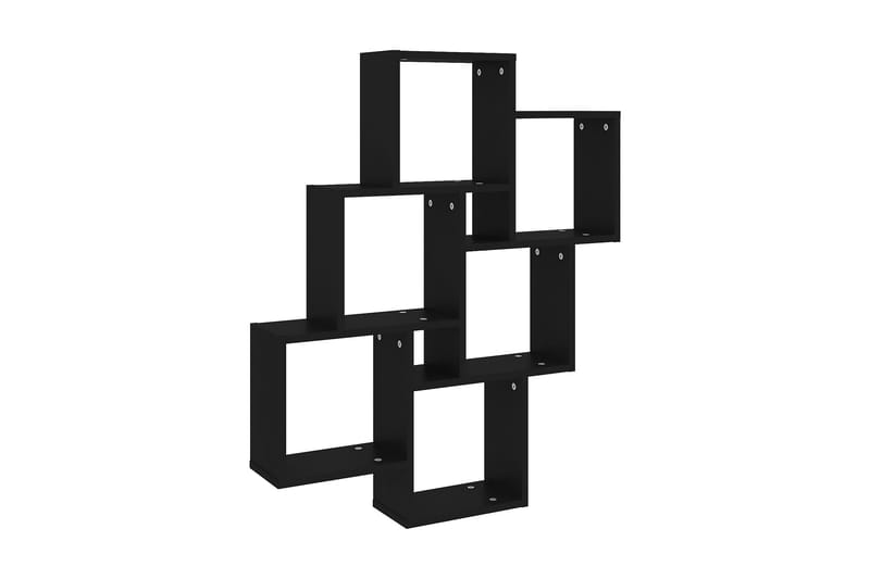 Vägghylla kubformad svart 78x15x93 cm spånskiva - Svart - Förvaring - Köksförvaring - Kökshylla