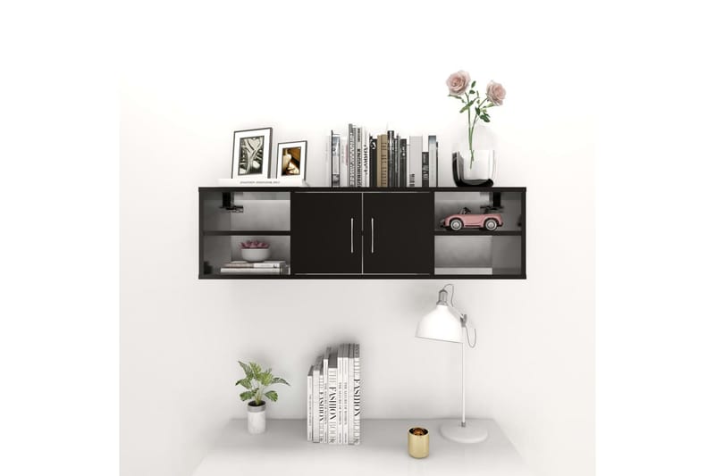 Vägghylla svart 102x30x29 cm spånskiva - Svart - Förvaring - Köksförvaring - Kökshylla