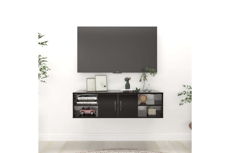 Vägghylla svart 102x30x29 cm spånskiva - Svart - Förvaring - Köksförvaring - Kökshylla