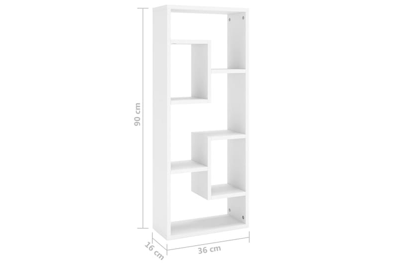 Vägghylla vit 36x16x90 cm spånskiva - Vit - Förvaring - Köksförvaring - Kökshylla