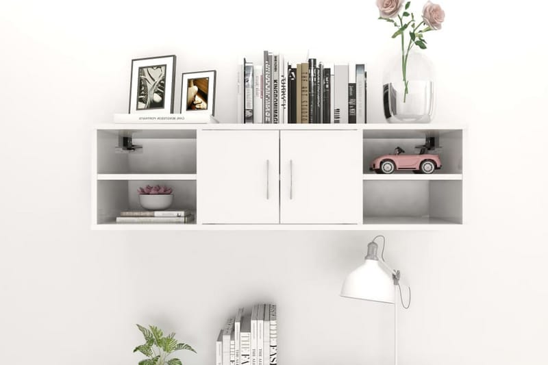 Vägghylla vit högglans 102x30x29 cm spånskiva - Vit högglans - Förvaring - Köksförvaring - Kökshylla