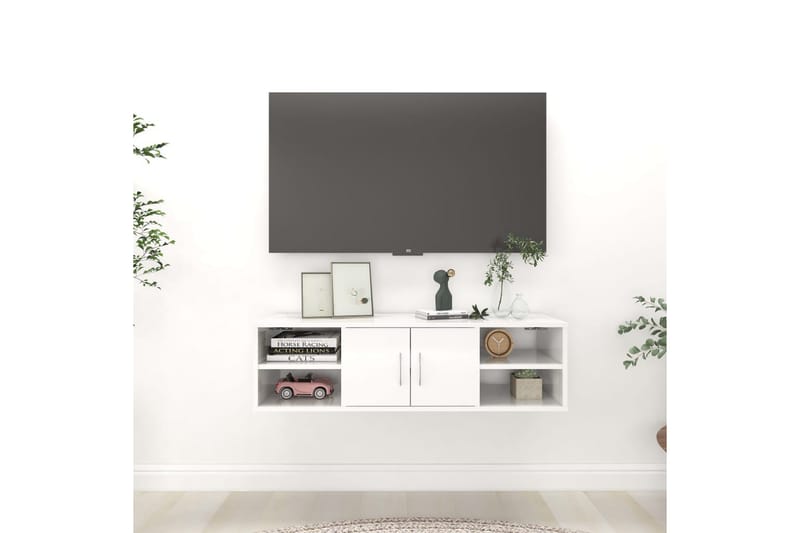 Vägghylla vit högglans 102x30x29 cm spånskiva - Vit högglans - Förvaring - Köksförvaring - Kökshylla