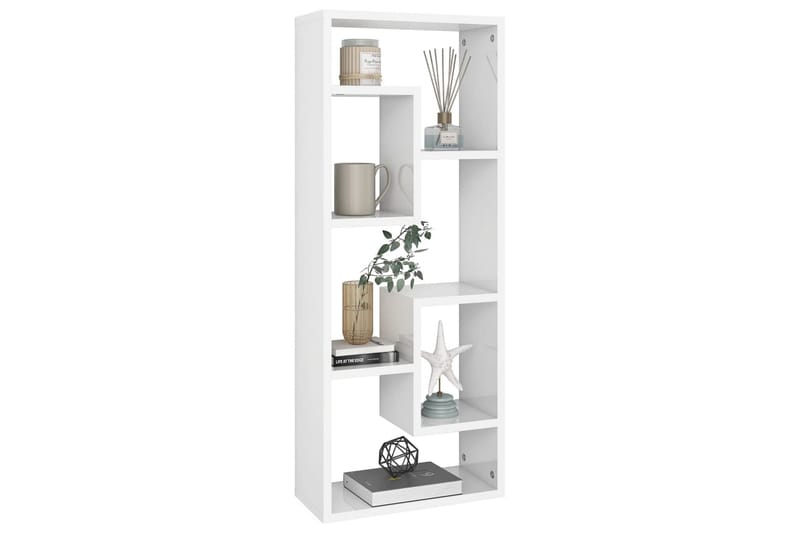 Vägghylla vit högglans 36x16x90 cm spånskiva - Vit - Förvaring - Köksförvaring - Kökshylla