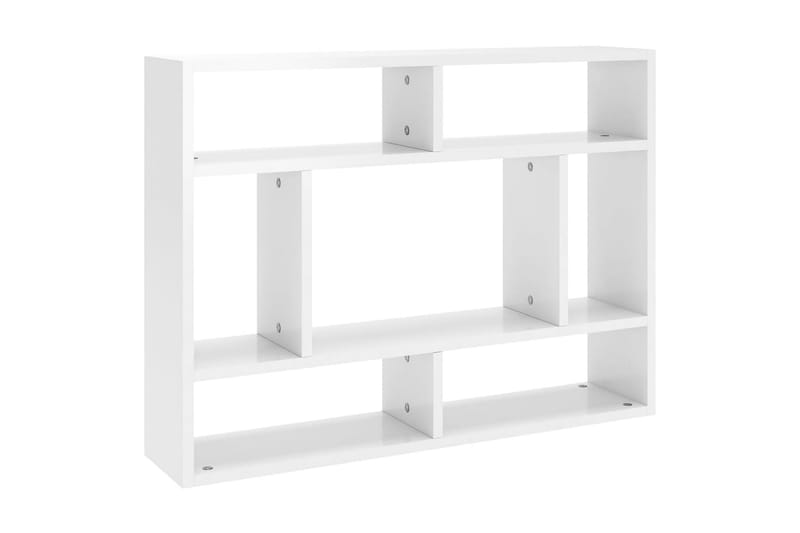 Vägghylla vit högglans 75x16x55 cm spånskiva - Vit - Förvaring - Köksförvaring - Kökshylla