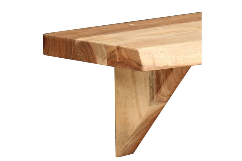 Vägghyllor 2 st 60x20x16 cm massivt akaciaträ - Brun - Förvaring - Köksförvaring - Kökshylla