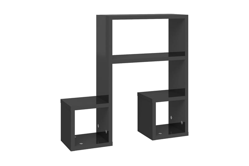 Vägghyllor 2 st grå högglans 50x15x50 cm spånskiva - Grå högglans - Förvaring - Köksf�örvaring - Kökshylla