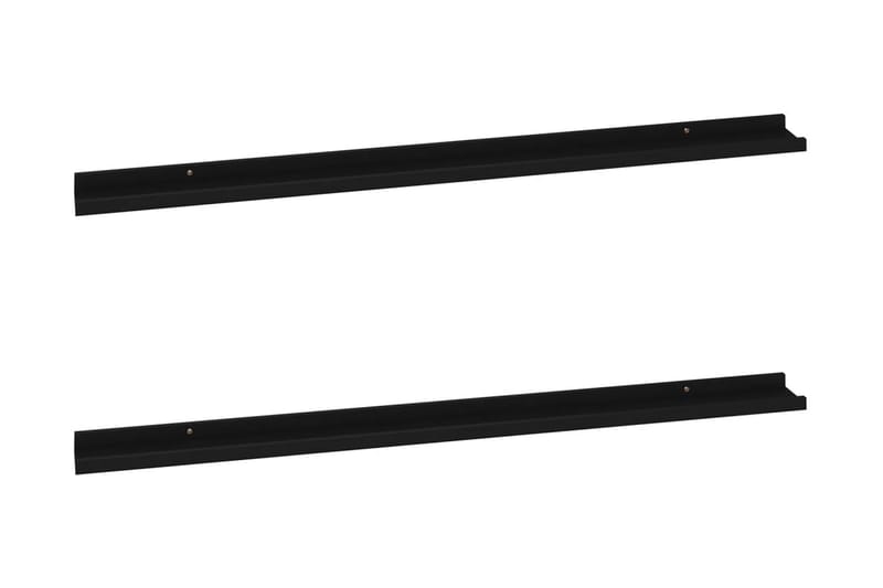 Vägghyllor 2 st svart 115x9x3 cm - Svart - Förvaring - Köksförvaring - Kökshylla