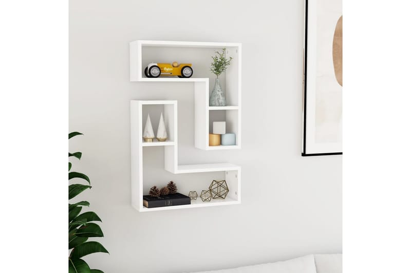 Vägghyllor 2 st vit 50x15x50 cm spånskiva - Vit - Förvaring - Köksförvaring - Kökshylla