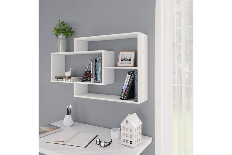 Vägghyllor vit 104x20x58,5 cm spånskiva - Vit - Förvaring - Köksförvaring - Kökshylla