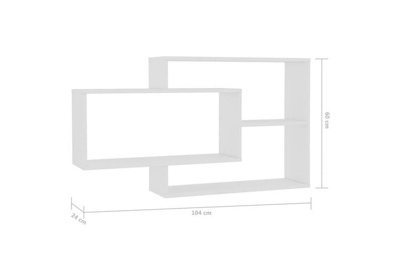 Vägghyllor vit 104x20x58,5 cm spånskiva - Vit - Förvaring - Köksförvaring - Kökshylla