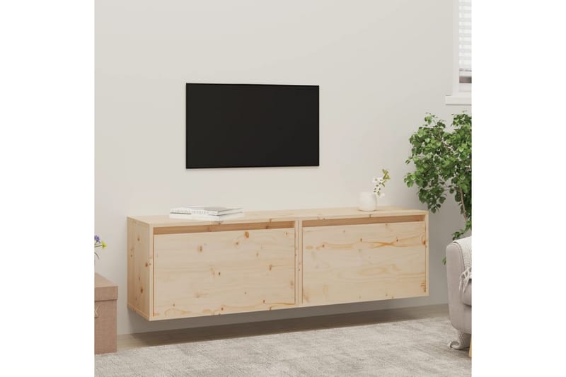 Väggskåp 2 st 60x30x35 cm massiv furu - Brun - Förvaring - Köksförvaring - Kökshylla