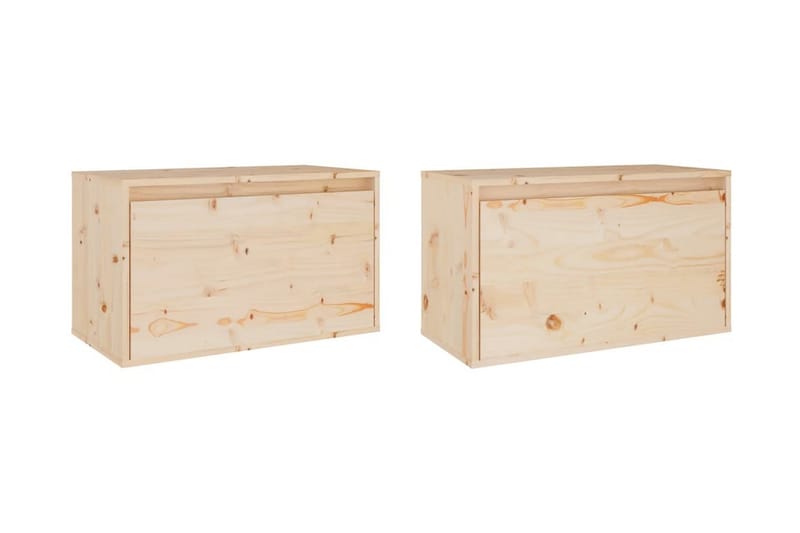 Väggskåp 2 st 60x30x35 cm massiv furu - Brun - Förvaring - Köksförvaring - Kökshylla