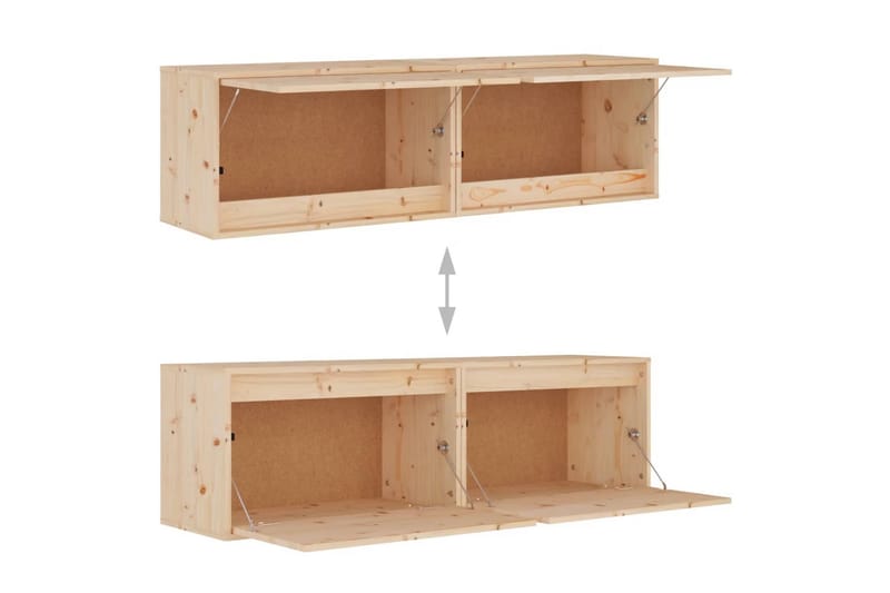 Väggskåp 2 st 60x30x35 cm massiv furu - Brun - Förvaring - Köksförvaring - Kökshylla