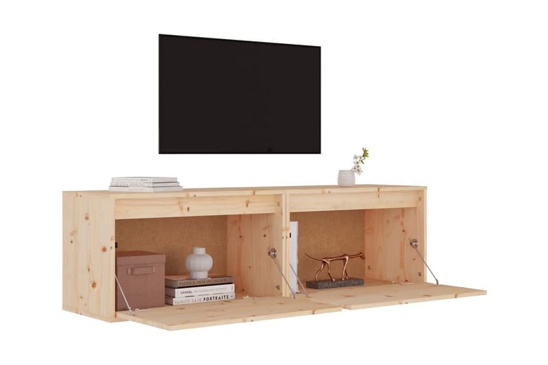 Väggskåp 2 st 60x30x35 cm massiv furu - Brun - Förvaring - Köksförvaring - Kökshylla