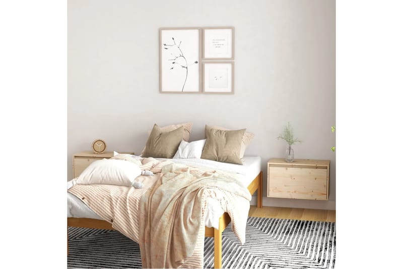 Väggskåp 2 st 60x30x35 cm massiv furu - Brun - Förvaring - Köksförvaring - Kökshylla