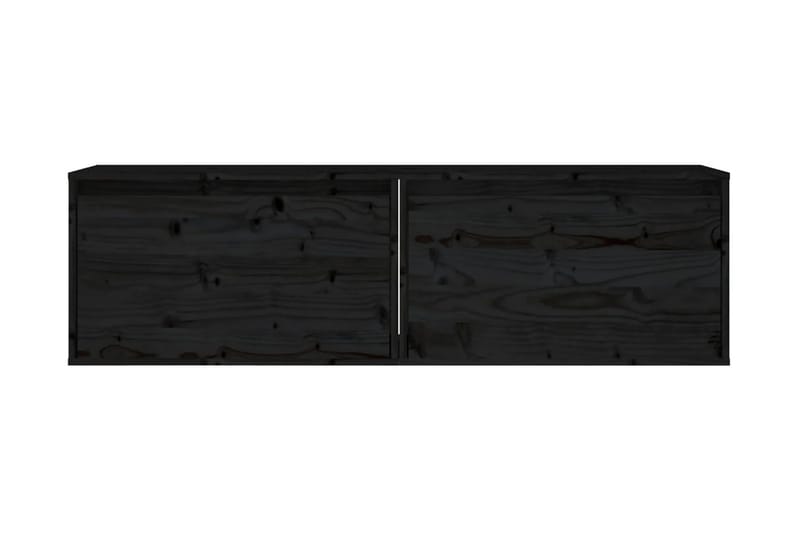 Väggskåp 2 st 60x30x35 cm massiv furu svart - Svart - Förvaring - Köksförvaring - Kökshylla