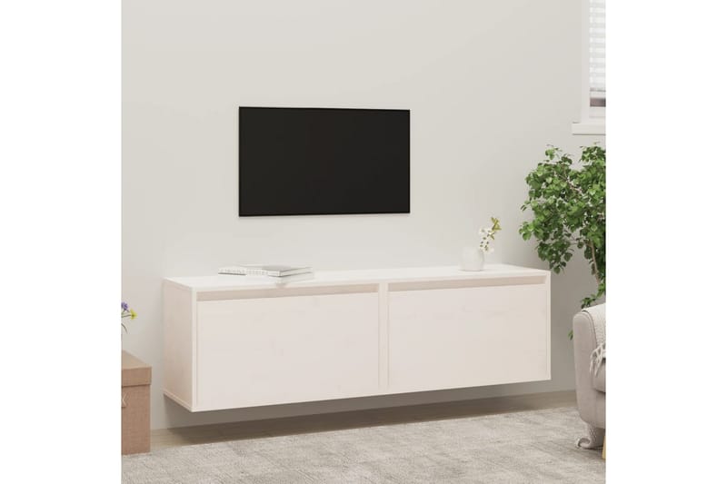 Väggskåp 2 st 60x30x35 cm massiv furu vit - Vit - Förvaring - Köksförvaring - Kökshylla