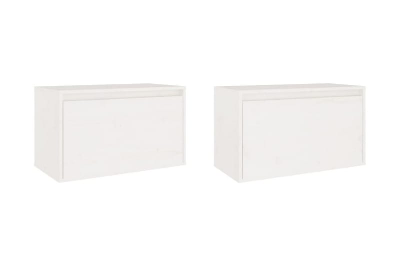 Väggskåp 2 st 60x30x35 cm massiv furu vit - Vit - Förvaring - Köksförvaring - Kökshylla