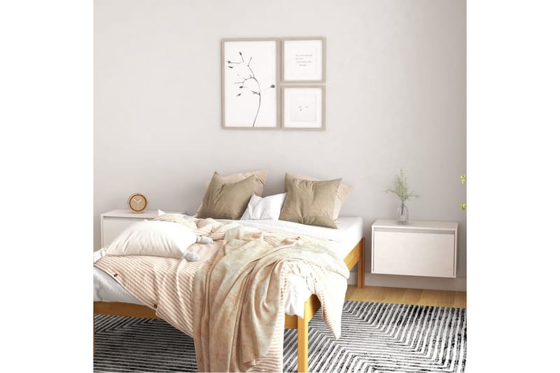 Väggskåp 2 st 60x30x35 cm massiv furu vit - Vit - Förvaring - Köksförvaring - Kökshylla