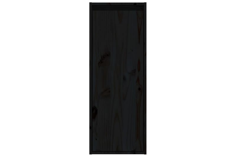 Väggskåp 2 st svart 30x30x80 cm massiv furu - Svart - Vägghylla - Kökshylla