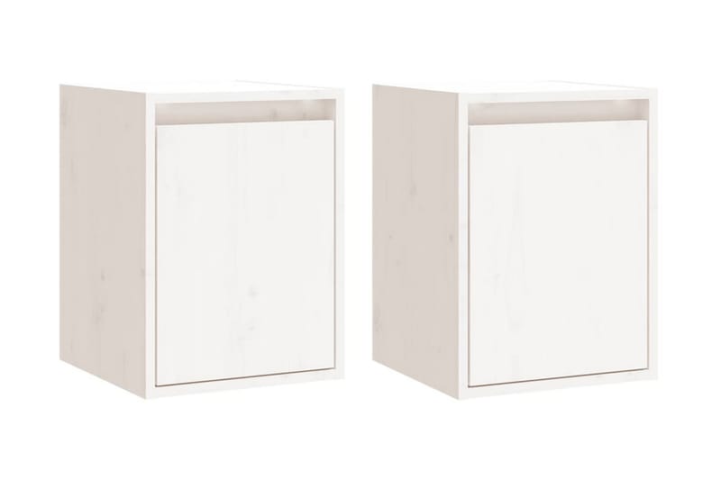 Väggskåp 2 st vit 30x30x40 cm massiv furu - Vit - Förvaring - Köksförvaring - Kökshylla