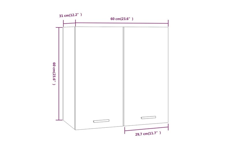 Väggskåp brun ek 60x31x60 cm konstruerat trä - Brun - Förvaring - Köksförvaring - Kökshylla