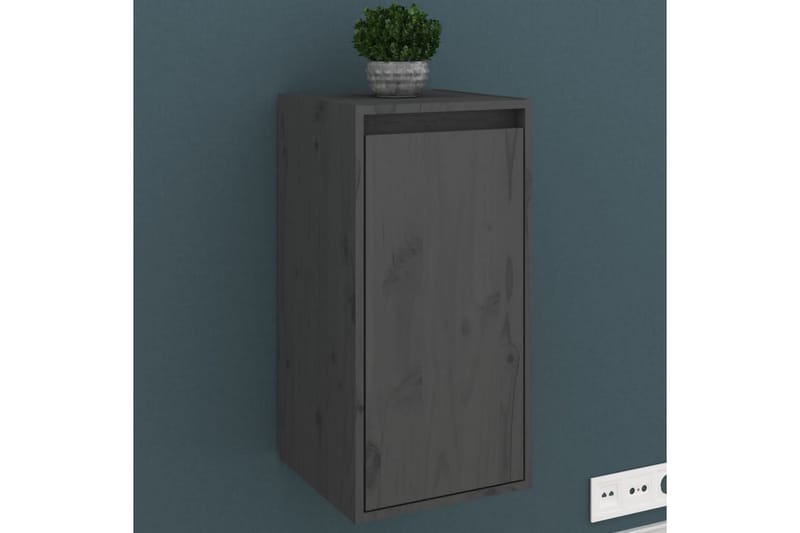 Väggskåp grå 30x30x60 cm massiv furu - Grå - Förvaring - Köksförvaring - Kökshylla