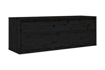 Väggskåp svart 100x30x35 cm massiv furu
