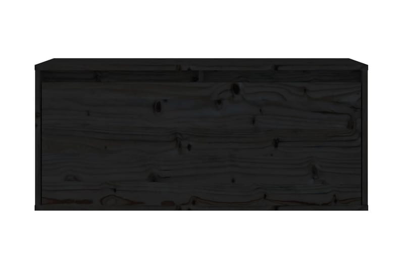 Väggskåp svart 80x30x35 cm massiv furu - Svart - Kökshylla - Vägghylla