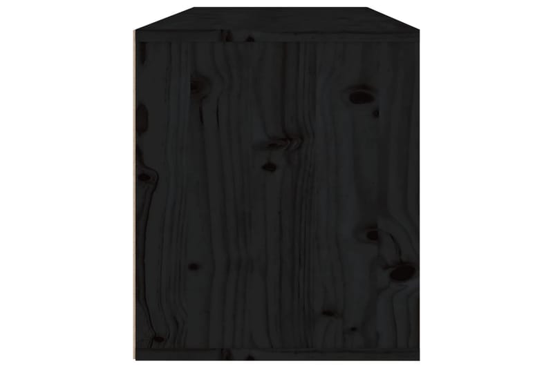 Väggskåp svart 80x30x35 cm massiv furu - Svart - Kökshylla - Vägghylla