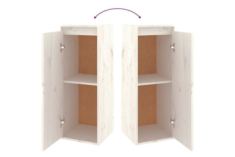Väggskåp vit 30x30x80 cm massiv furu - Vit - Förvaring - Köksförvaring - Kökshylla