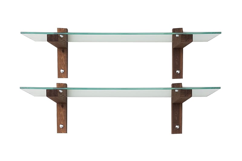 VANDERDUSSEN Vägghylla 85 cm Valnöt - Brun/Glas - Förvaring - Köksförvaring - Kökshylla