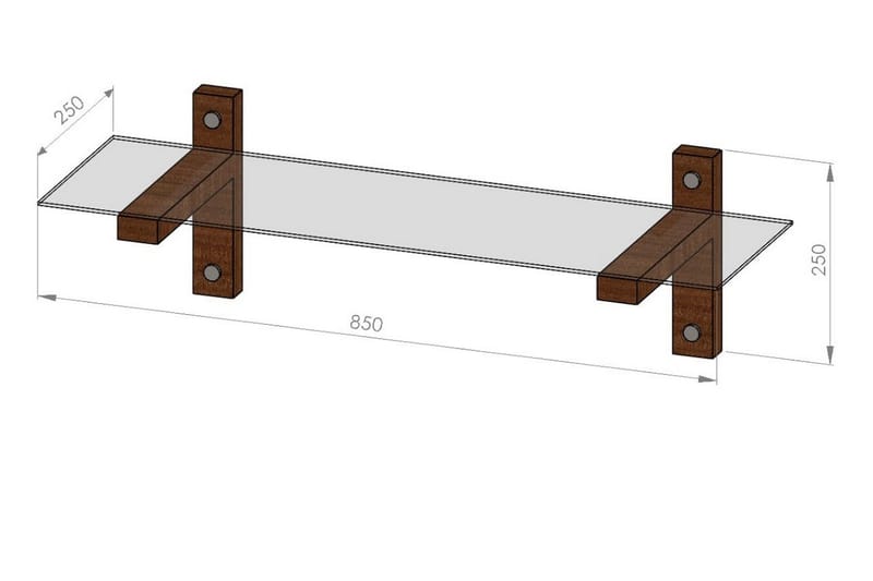 VANSANDT Vägghylla 85 cm Valnöt - Förvaring - Köksförvaring - Kökshylla