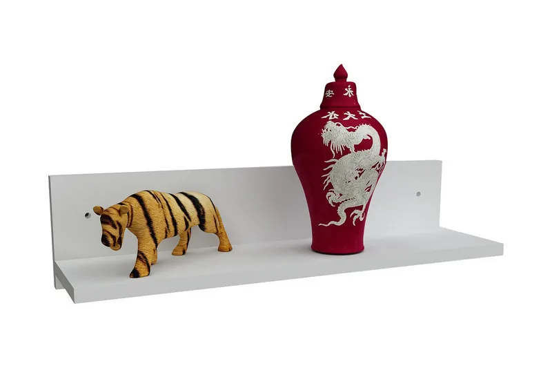 Vellavie Vägghylla 60 cm, Vit/Valnöt