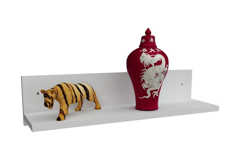 Vellavie Vägghylla 60 cm, Vit/Valnöt