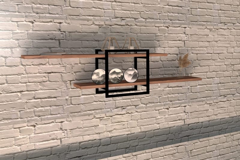 Verneda Vägghylla 120x18 cm 2 Hyllor - Brun - Förvaring - Köksförvaring - Kökshylla