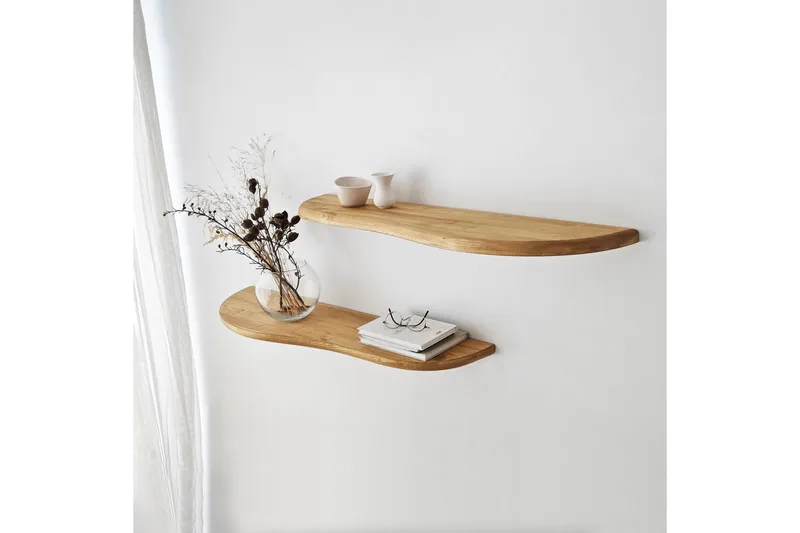 Wavy Vägghylla 100 cm - Ek - Förvaring - Köksförvaring - Kökshylla