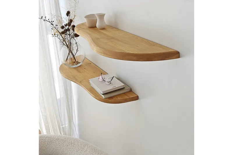 Wavy Vägghylla 100 cm - Ek - Förvaring - Köksförvaring - Kökshylla