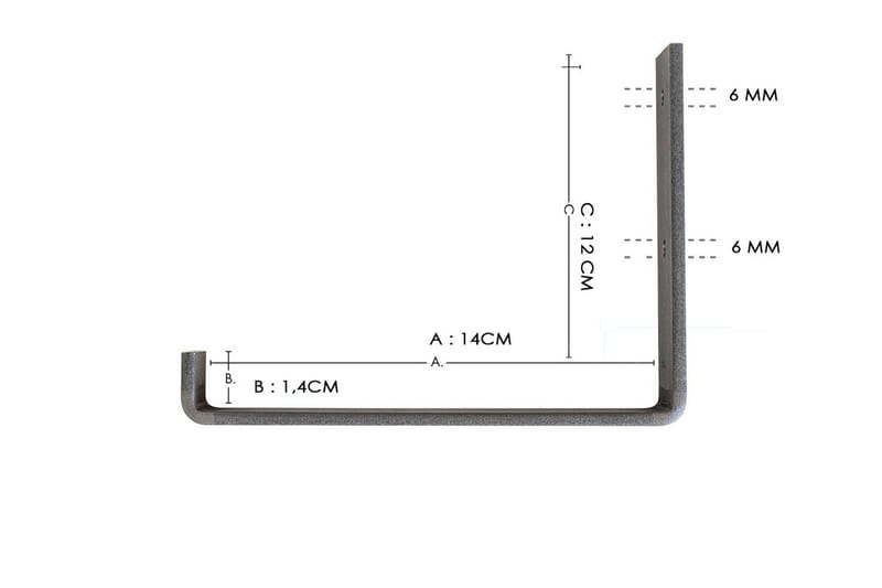 Wayte Vägghylla 60 cm i Trä med Metallstativ Svart/Ek - Svart/Ek - Förvaring - Köksförvaring - Kökshylla