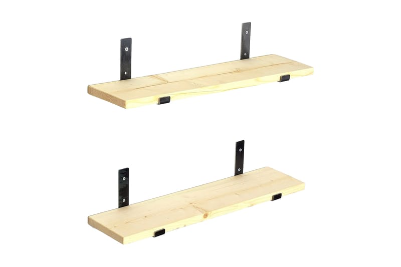 Wayte Vägghylla 60 cm i Trä med Metallstativ Svart/Ek, Svart/Ek