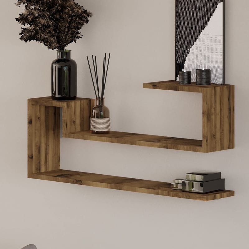 Melto Vägghylla 90x41,2x17 cm - Antik valnöt - Förvaring - Köksförvaring - Kökshylla