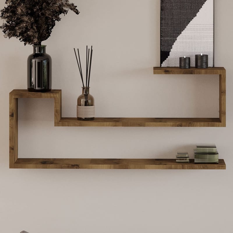 Melto Vägghylla 90x41,2x17 cm - Antik valnöt - Förvaring - Köksförvaring - Kökshylla