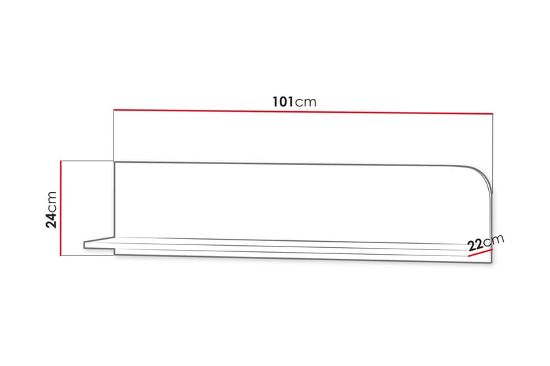 Monfort Vägghylla 101x22 cm - Beige - Förvaring - Köksförvaring - Kökshylla